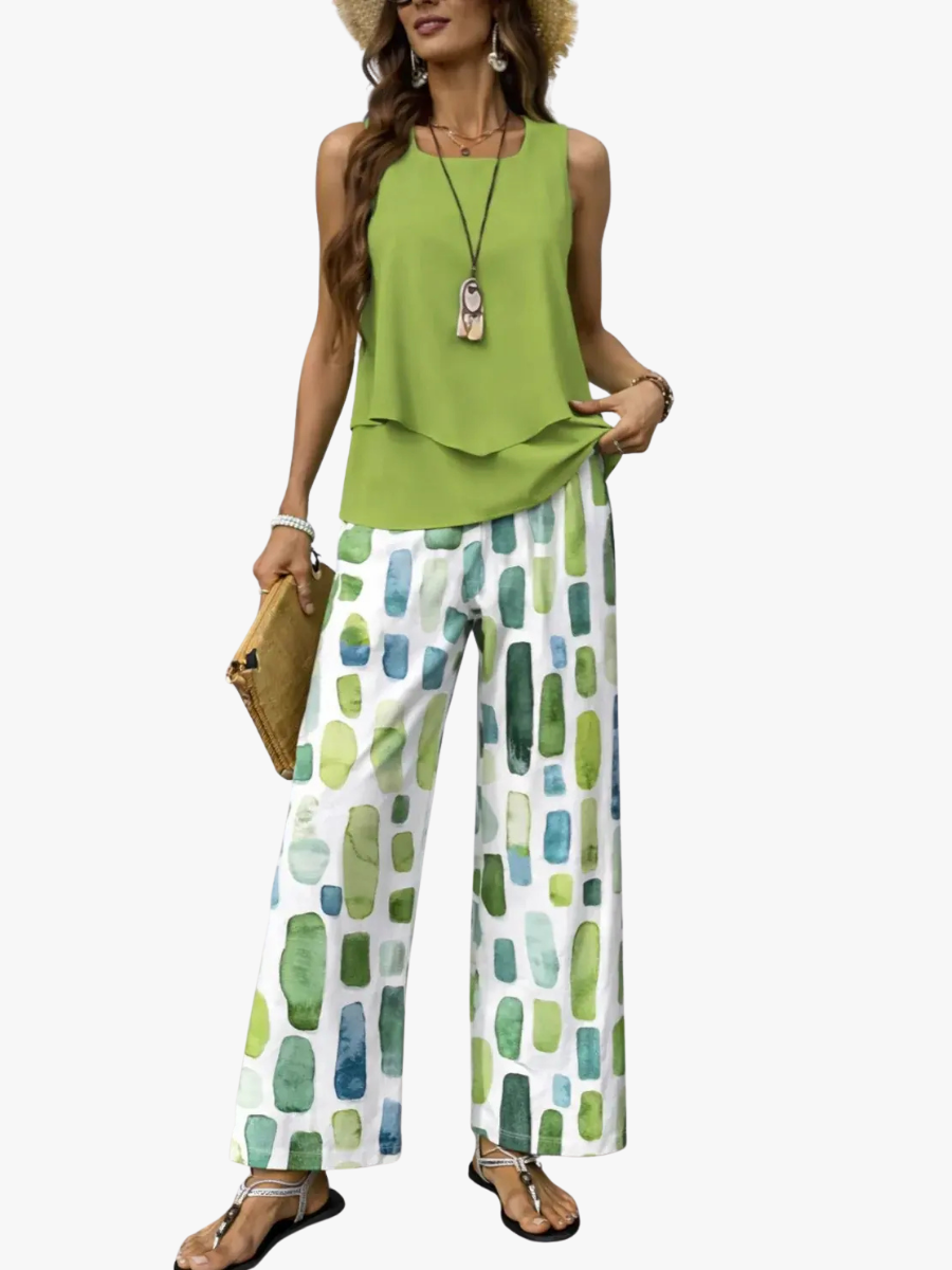 Completo estivo Livia da donna in verde lime