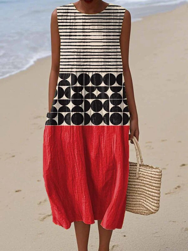 Abito midi color block