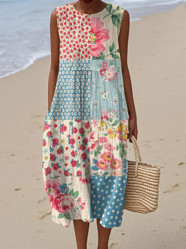 Abito midi patchwork